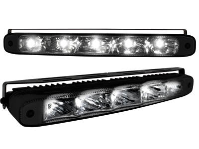 Kit de Luz diurna universal de 5 LEDs de alta intensidad 220x26x48mm negras