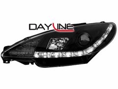 Faros delanteros luz diurna DAYLINE para Peugeot 206 99-07 negros